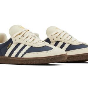 Adidas Samba Cream and Navy Sneakers